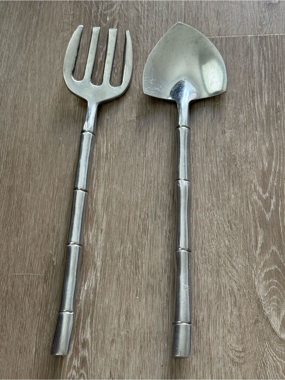Vintage Metal Gardening Set Bamboo Set Handle Decor Whimsical Style Accent Boho